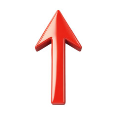 Red arrow pointing down. Isolated. 3d illustration [Transparent Background PNG].
