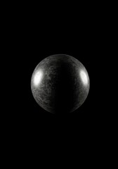 A perfect reflective silver sphere floats isolated in a deep, featureless black void, emphasizing minimalism, space, and powerful contrast ,black ,space ,powerful