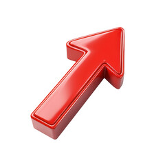 Red arrow pointing down. Isolated. 3d illustration [Transparent Background PNG].