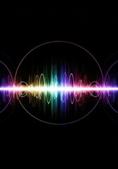 Fototapeta premium Abstract background showing dynamic light energy waves and spectral color patterns, representing optical physics and frequency measurement ,infrared ,digital ,technology