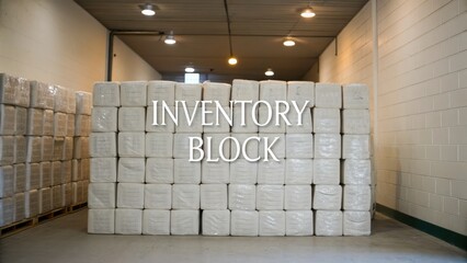 Warehouse Storage of White Inventory Blocks in Industrial Setting