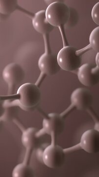 3D macro animation of a camera flying through interconnected molecules