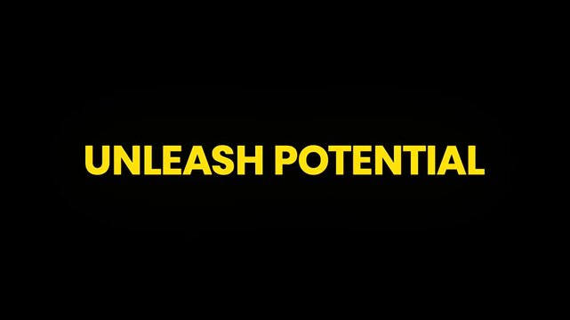 Unleash Potential Cinematic Text Morphing Animation 4K for Talent Development Campaigns and Empowerment Branding Videos