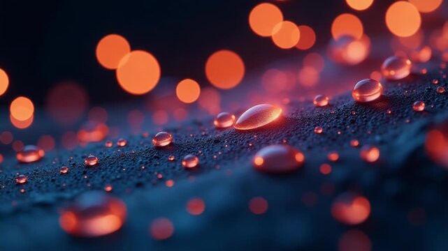 Video Close-up view of water droplets on a surface, great for scientific or educational uses