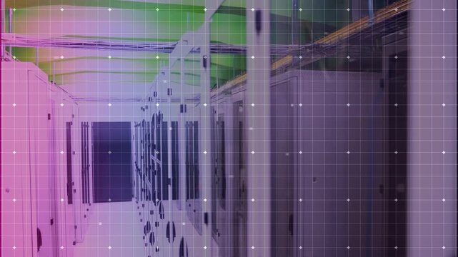 Animation of dots moving over servers