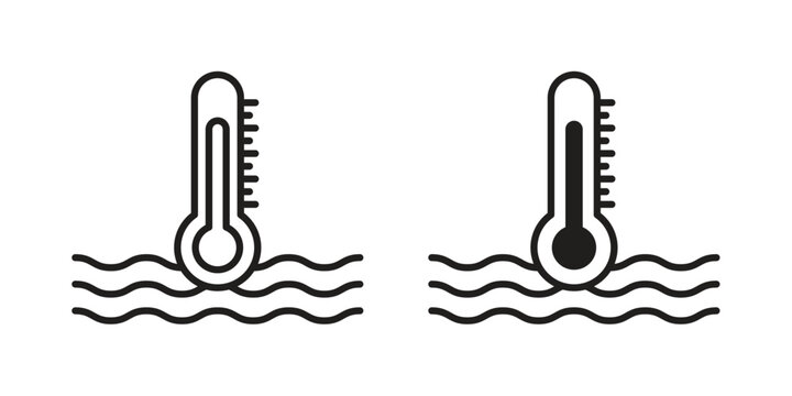Car temperature icon illustrations. Pack of vector icons for ui ux