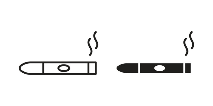 Cigar icon illustrations. Pack of vector icons for ui ux