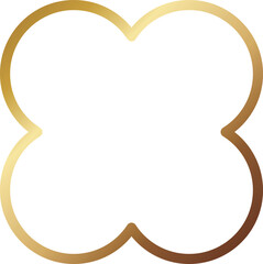 高級感のあるクローバーのメタルフレーム　ゴールド