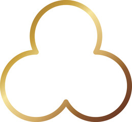 高級感のあるクローバーのメタルフレーム　ゴールド