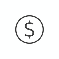 Obraz premium Simple and clean icon of a dollar sign within a circular outline
