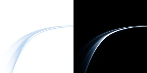 Elegant Translucent Blue Light Ribbon Flowing In Dynamic Curved Shape