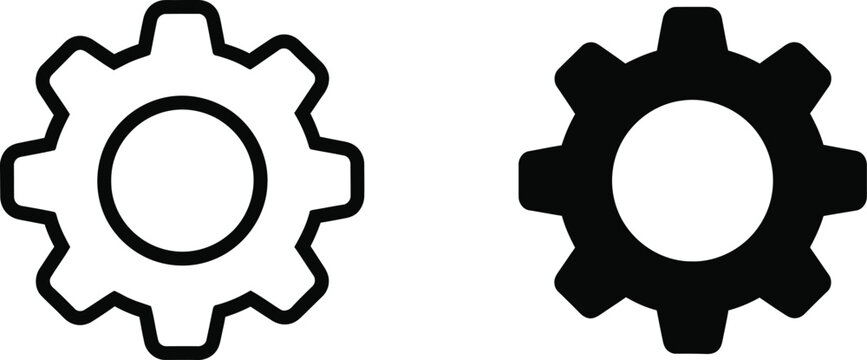 Gear icons for settings and settings