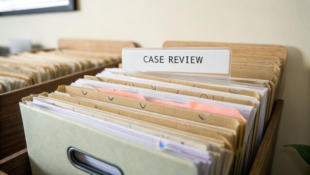 Organized Office Filing System for Case Review and Documentation Process