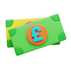3d rendered image of a vibrant green currency note with a prominent orange letter