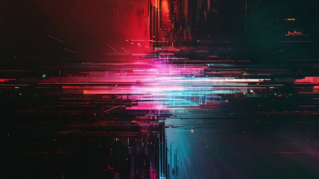 Video Abstract design featuring vibrant lines on a dark background, ideal for use in creative projects or as a visual interest element