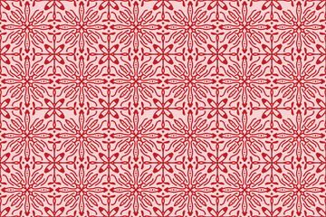 Vintage floral vector seamless pattern featuring red flowers and delicate snowflakes for decorative textile wallpaper or ornate fabric design © abduh