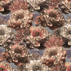 Abstract watercolor peony flower creative allover design seamless floral pattern new concept textile design flower digital creators art repeating design dark flower background stock design  © Yash