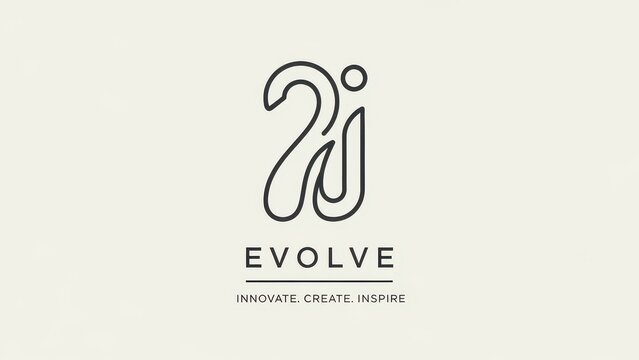 Evolve logo with tagline Innovate Create Inspire, modern abstract symbol