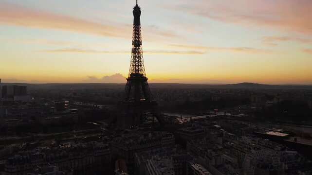 Eiffel Tower at Sunrise in Paris