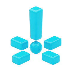 3d rendered abstract geometric shapes with blue color and 3d perspective