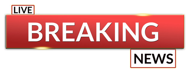 Red and white Live Breaking News Banner Title Bar for TV Broadcast