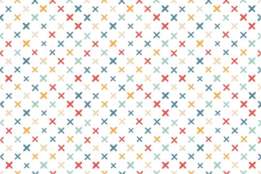 Vibrant colorful x pattern on white background design element