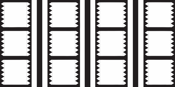 Film strip with multiple frames black and white symmetrical design