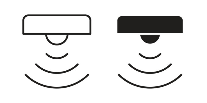 Motion sensor icon illustrations. Pack of vector icons for ui ux