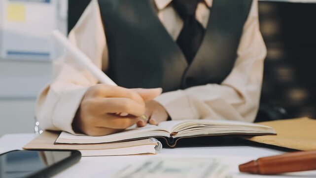justice and law concept.Male judge in a courtroom on wooden table and Counselor or Male lawyer working in office. Legal law, advice and justice concept.
