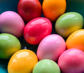 Vibrant assortment of colorful easter eggs

