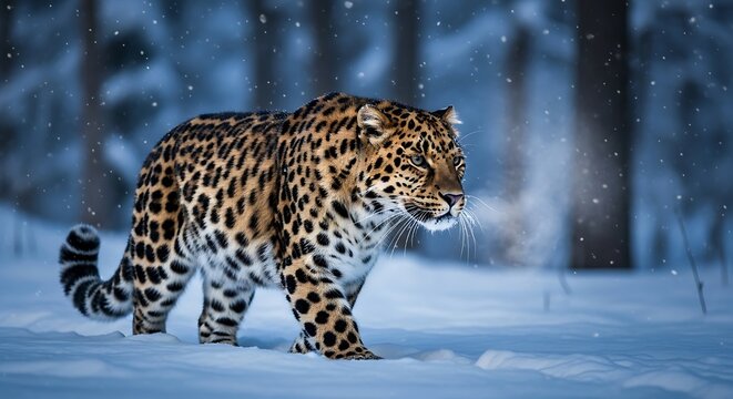The Ghost of the Forest: Amur Leopard in the Winter Snow