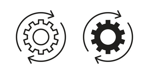 Processing icon illustrations. Pack of vector icons for ui ux