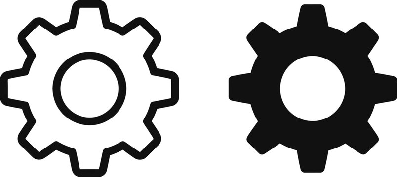 Gear icons for settings and settings configuration