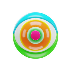 3d rendered vibrant and colorful abstract circular design with gradient colors