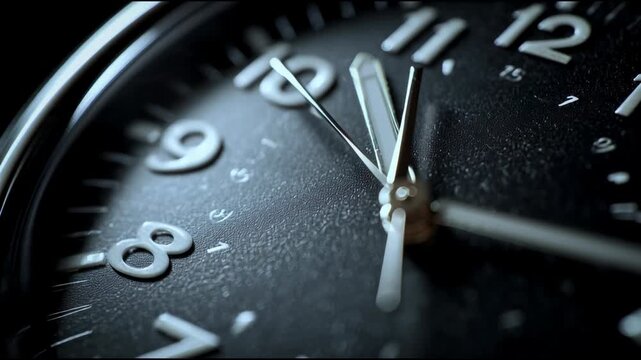 Close-up Macro Shot of a Vintage Analog Watch Face.