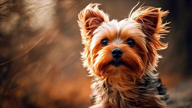Closeup of a small brown dog
