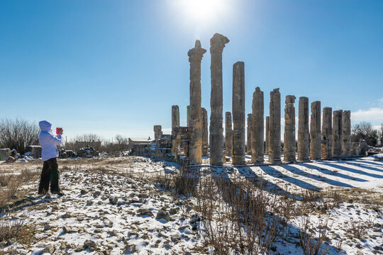 The Temple of Zeus of Diokaesareia ( Uzuncaburc ) Ancient City in Mersin