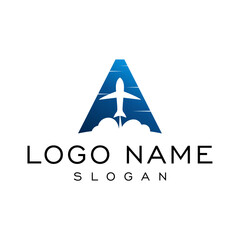 Letter A Aviation Logo Vector