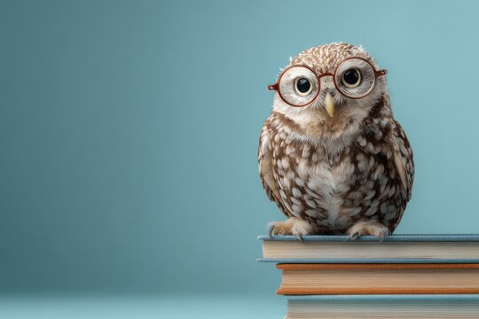 Educational concept with owl and reading books
