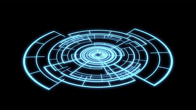 VJ Loop Circle Radial Geometric Patterns Ripple X60 Degrees Arc M Blue Animation