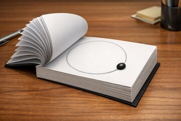 Black Sphere on a Circular Path in an Open Notebook