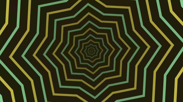 Hypnotic Tunnel of Geometric Stars - Abstract Looping Background Animation.