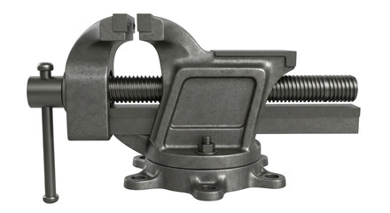 Industrial metal bench vise for workshop on transparent background png (कार्यशाला के लिए औद्योगिक धातु बेंच वाइस)
