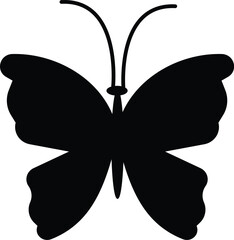 Naklejka premium Black butterfly silhouette vector illustration isolated on a white background
