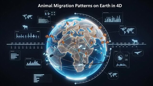 Global Animal Migration Patterns Visualized in 3D.