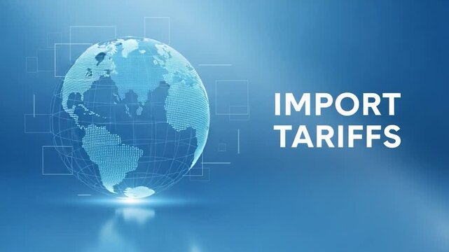 The global trade landscape with a focus on import tariffs and international commerce.