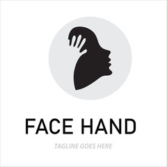 Face Hand Logo Design template Vector