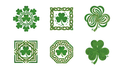 Enchanted Shamrock Labyrinth Vector Icons