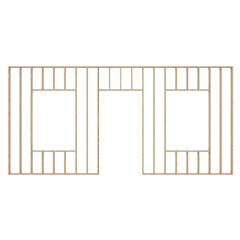 Plywood Door Facade Frame  isolated on transparent background