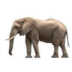 Fototapeta premium African Elephant Facing Left Isolated mammal pachyderm isolated on a transparent background